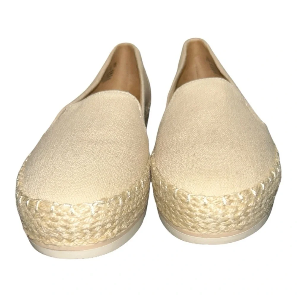 Dr. Scholl's Discovery Women's Espadrille Slip-Ons Cream Wedge Cotton Shoes